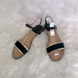 Black and gold Stuart Weitzman sandals size 7.5